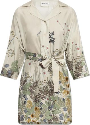 Munthe Ratana Silk Dress - Dames - Shirt Kleedjes - Beige - XS - Kleedjes
