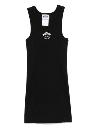 Moschino Mini-jurk met logoprint - Zwart