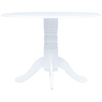 Berkfield Home Dining Table White 106 cm Solid Rubber Wood