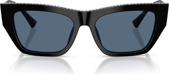 Jimmy Choo London 54mm Cat Eye Sunglasses in Black/Dark Blue at Nordstrom