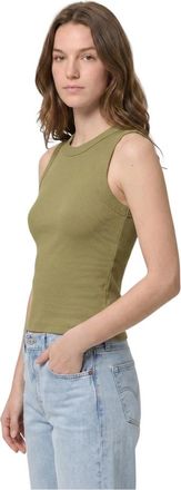 Drykorn Olina Ripp Top - Dames - Tops zonder mouwen - Groen - L - Tops