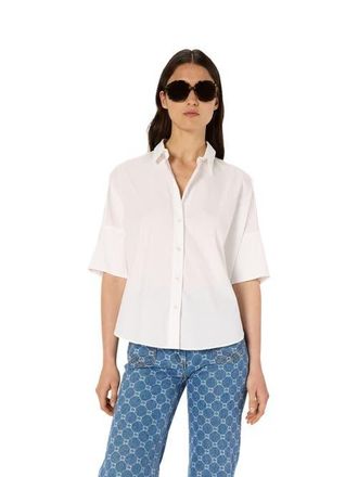 Gerard Darel Nara Oversized Short Sleeve Shirt in White at Nordstrom, Size Medium