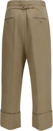 Thom Browne Cotton Gabardine with RWB Grosgrain Trim Trousers - Beige