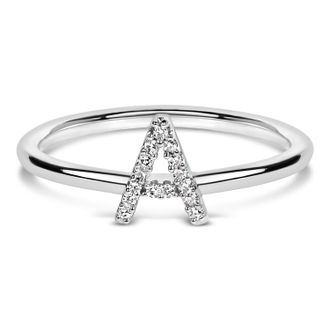 House of Brilliance 10K Gold Diamond Accent Initial A-Z Ring