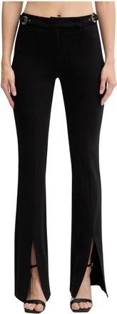 Versace Jeans Couture Wide Broeken - Dames - Wijde Broeken - Zwart - XL - Polyester - Broeken