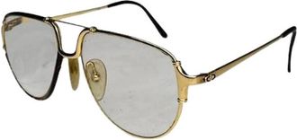Dior Pre-owned Vintage Metalen Zonnebril - Dames - Vintage Accessoires - Geel - ONE Size - Vintage