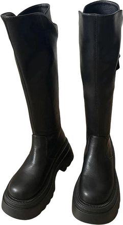 Generic Womens Rivet Knee High Boots Western Style Comfortable Casual Long Shoes