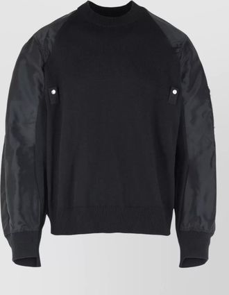 sacai cotton blend bomber jacket