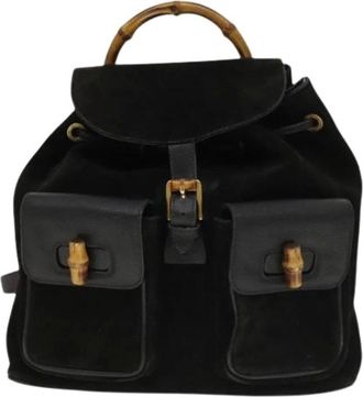 Gucci Pre-owned Backpacks, female, Black, Size: ONE SIZE Pre-owned Vintage Bamboo Backpack