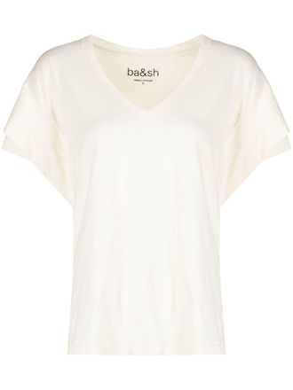BA&SH Viny V-neck T-Shirt - White