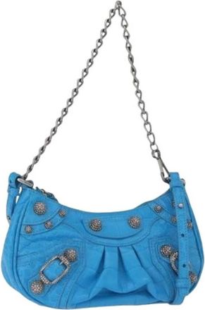 Balenciaga Pre-owned Vintage Schoudertas - Dames - Vintage Schoudertas - Blauw - ONE Size - Leer - Vintage