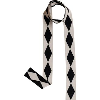 TBCo Merino Wool Harlequin Skinny Scarf in Black Harlequin at Nordstrom, Size Small