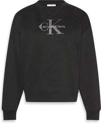 Calvin Klein Jeans Hoodies & sweatvesten, Dames, Zwart, XS, Katoen, LS Monologo French T