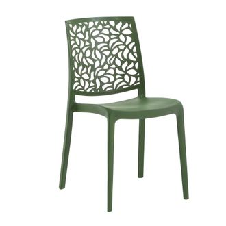 Siediti Fuori e Dentro Conjunto de 6 sillas de resina para interior o exterior verde oliva