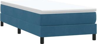 vidaXL Cama Box Spring Sin Colch&oacute;n Azul Oscuro Terciopelo 80x220 Cm Vidaxl