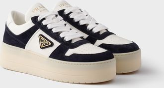 Prada Downtown Bold nappa leather and suede sneakers
