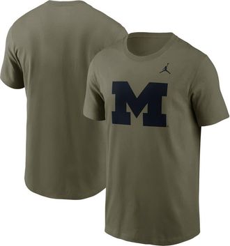 Jordan Brand Mens Jordan Brand Olive Michigan Wolverines 2024 Military Appreciation Tonal Logo Performance T-Shirt at Nordstrom, Size Small