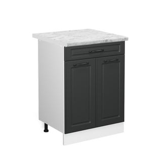 Vicco Mueble Bajo De Cocina R-line, Antracita Casa De Campo, 60 Cm Con Caj&oacute;n, Et M&aacute;rmol Vicco