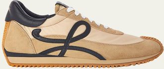 Loewe Mens Terra Embroidered Canvas Low-Top Sneakers