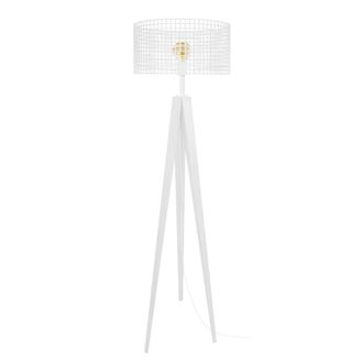 Tosel L&aacute;mpara de pie madera blanco marfil