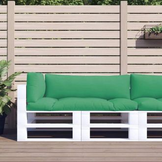 vidaXL Cojines Para Palets 3 Unidades Tela Verde Vidaxl