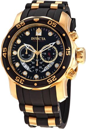Invicta Pro Diver Chronograph Black Semi-Transparent Dial Mens Watch 6981