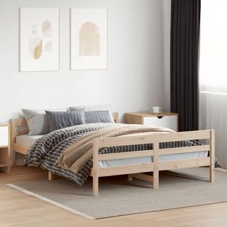 vidaXL Estructura De Cama Sin Colch&oacute;n Madera De Pino Blanca 140x200 Cm Vidaxl
