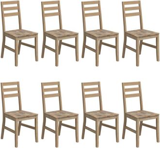 vidaXL Vidaxl - Dining Chairs 8 pcs Solid Wood Acacia