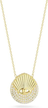 Sphera Milano 14K Gold Plated Evil Eye CZ Pendant Necklace at Nordstrom Rack