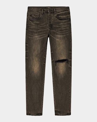 Purple Men & apos;s D-Resin Distressed Slim Jeans