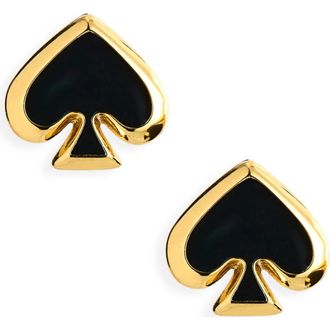 Kate Spade New York enamel spade stud earrings in Black at Nordstrom