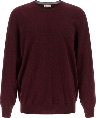 Brunello Cucinelli Red Crew Neck Sweater