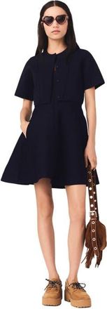 Maje Cropped cardigan in Navy at Nordstrom, Size X-Large