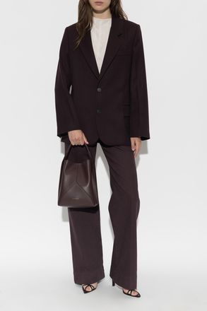 Victoria Beckham Wool Blazer With Double Vent, Womens, Burgundy