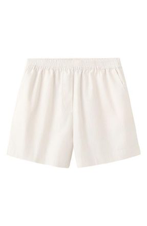 Mango Pull-On Cotton Shorts in Ecru at Nordstrom, Size Medium