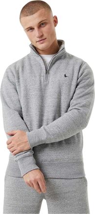 Jack Wills Heren Barchester Quarter Zip Sweatshirt (Grijs Marmer)