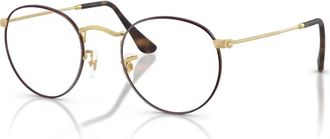 Ray-Ban Goud Havana Ronde Metalen Montuur - unisex - Brillen - Geel - 50 MM - Accessoires