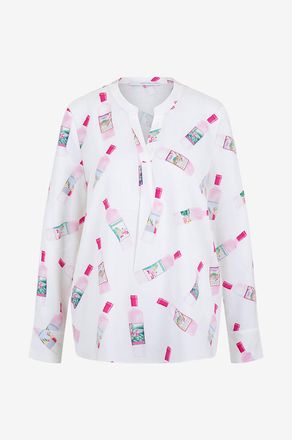 Herzen&rsquo;s Angelegenheit Bluse aus Seide mit Flaschenprint Portofino