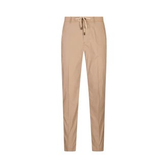 PESERICO Drawstring Poplin Jogger Trousers - male - Peserico - Chinos - Brown - 3XL - Trousers