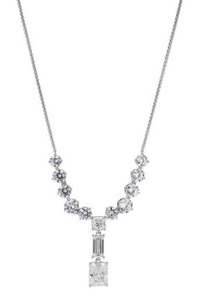 Nadri Invitation Only Cluster Y-Necklace in Rhodium at Nordstrom