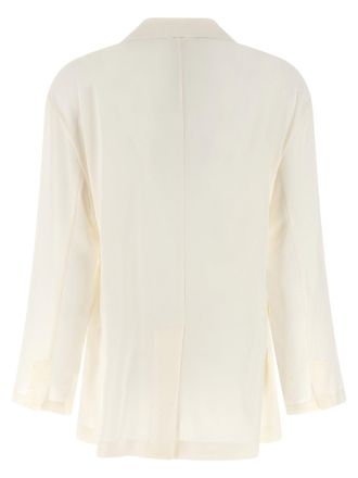 Brunello Cucinelli Silk Cr&ecirc;pe Blazer - Cream