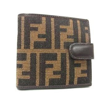 Fendi Zucca Black Brown Canvas Leather Wallet (Bi-Fold) (Pre-Owned)