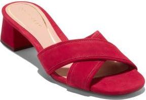 Cole Haan Landon Block Heel Sandal in Rio Red Suede at Nordstrom Rack, Size 5.5