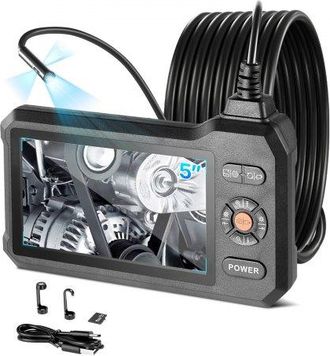 OEM Endoscopio De Triple C&aacute;mara, C&aacute;mara De Inspecci&oacute;n Con Pantalla Ips, Sonda De 8 Mm, Cable De 5 M, 32 Gb, Bater&iacute;a 3000 Mah, Luces Led, Zoom 8x Para Moto