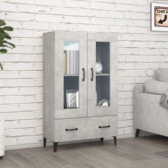 vidaXL Vidaxl - Aparador De Madera Contrachapada Gris Hormig&oacute;n 70x31x115 Cm
