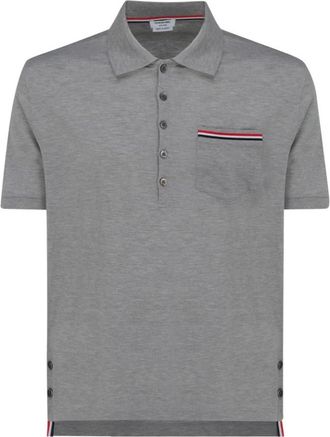 Thom Browne Pique Pocket Polo - Heren - Polos - Grijs - XL - Katoen - Tops