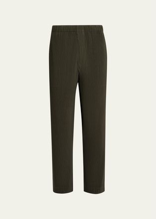 Homme Pliss&eacute; Issey Miyake Mens Pleated Straight Leg Pull-On Pants