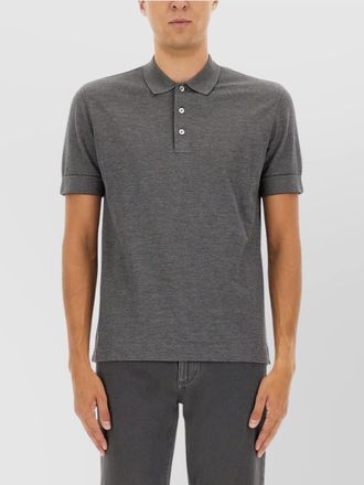 Ermenegildo Zegna polo shirt with short sleeves and ribbed cuffs