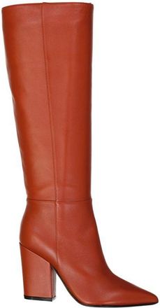 Sergio Rossi Orange Lamb Leather High Heel Womens Boots