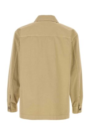 Saint Laurent Mens Beige Cotton Shirt Royalbeige Exterior: Camicie